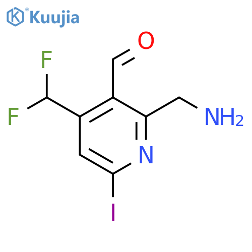 2-(Aminomethyl)-4-(difluoromethyl)-6-iodopyridine-3-carboxaldehyde structure