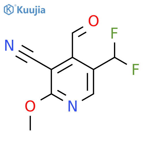 3-Cyano-5-(difluoromethyl)-2-methoxypyridine-4-carboxaldehyde structure