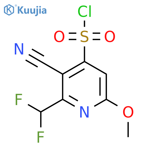 3-Cyano-2-(difluoromethyl)-6-methoxypyridine-4-sulfonyl chloride structure