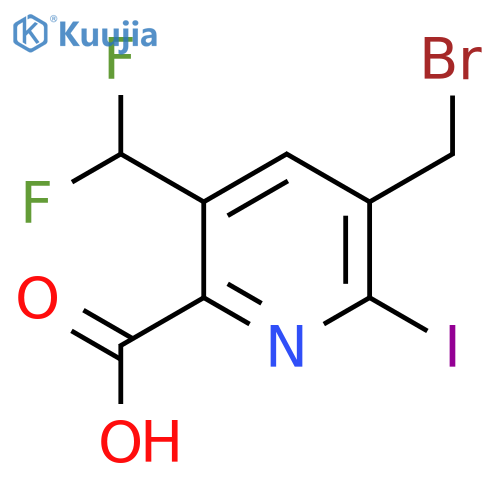 3-(Bromomethyl)-5-(difluoromethyl)-2-iodopyridine-6-carboxylic acid structure