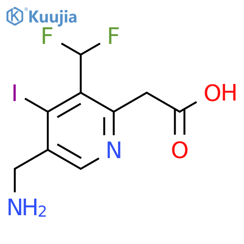5-(Aminomethyl)-3-(difluoromethyl)-4-iodopyridine-2-acetic acid structure