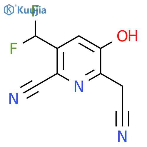 2-Cyano-3-(difluoromethyl)-5-hydroxypyridine-6-acetonitrile structure