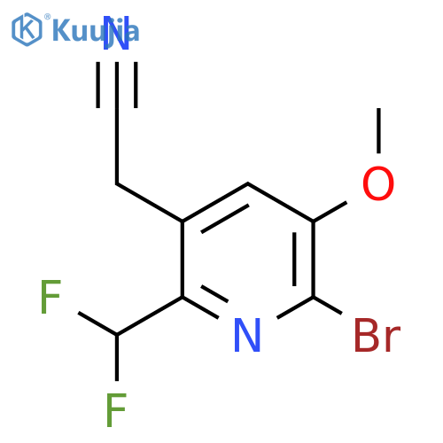 2-Bromo-6-(difluoromethyl)-3-methoxypyridine-5-acetonitrile structure