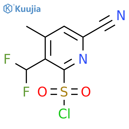 6-Cyano-3-(difluoromethyl)-4-methylpyridine-2-sulfonyl chloride structure