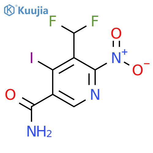 3-(Difluoromethyl)-4-iodo-2-nitropyridine-5-carboxamide structure