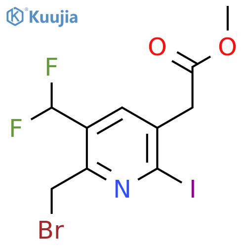 Methyl 2-(bromomethyl)-3-(difluoromethyl)-6-iodopyridine-5-acetate structure