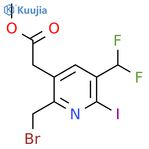 Methyl 2-(bromomethyl)-5-(difluoromethyl)-6-iodopyridine-3-acetate structure