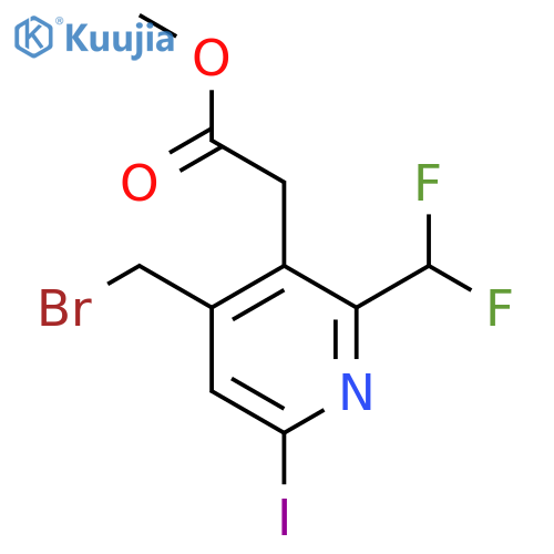 Methyl 4-(bromomethyl)-2-(difluoromethyl)-6-iodopyridine-3-acetate structure