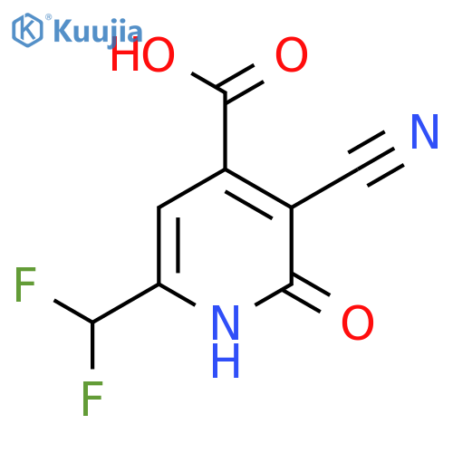 3-Cyano-6-(difluoromethyl)-2-hydroxypyridine-4-carboxylic acid structure