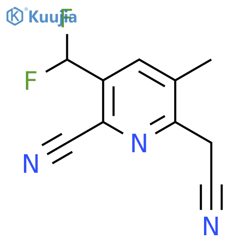 2-Cyano-3-(difluoromethyl)-5-methylpyridine-6-acetonitrile structure