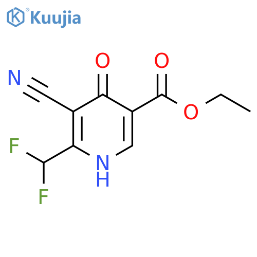Ethyl 3-cyano-2-(difluoromethyl)-4-hydroxypyridine-5-carboxylate structure