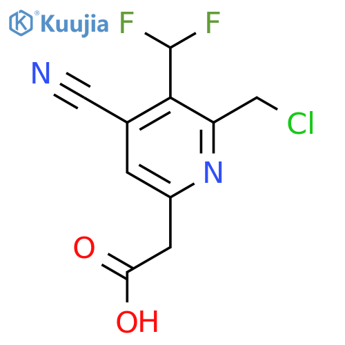 2-(Chloromethyl)-4-cyano-3-(difluoromethyl)pyridine-6-acetic acid structure