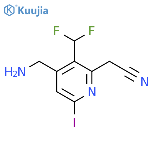 4-(Aminomethyl)-3-(difluoromethyl)-6-iodopyridine-2-acetonitrile structure