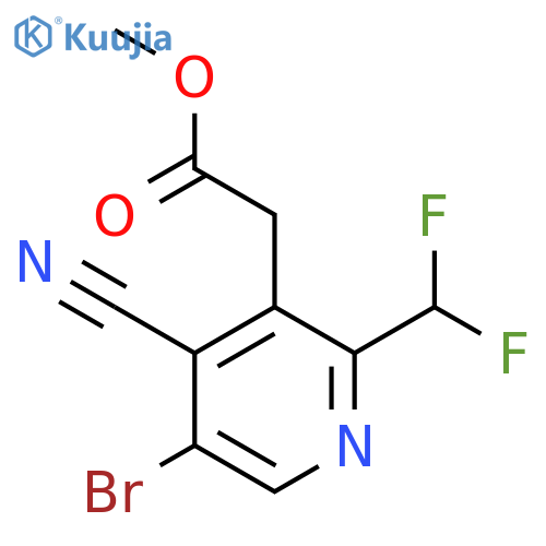 Methyl 5-bromo-4-cyano-2-(difluoromethyl)pyridine-3-acetate structure