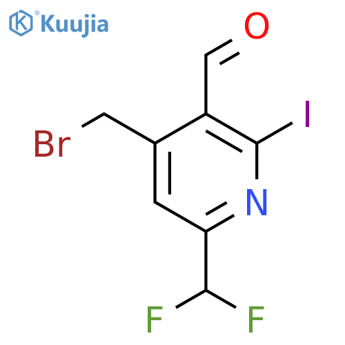 4-(Bromomethyl)-6-(difluoromethyl)-2-iodopyridine-3-carboxaldehyde structure