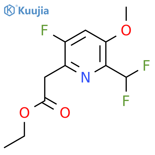 Ethyl 2-(difluoromethyl)-5-fluoro-3-methoxypyridine-6-acetate structure