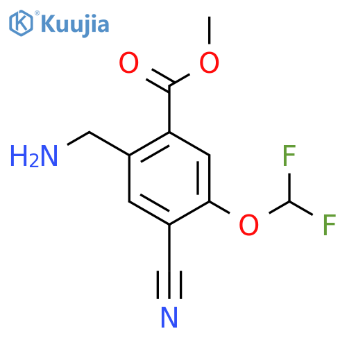 Methyl 2-aminomethyl-4-cyano-5-(difluoromethoxy)benzoate structure