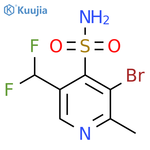 3-Bromo-5-(difluoromethyl)-2-methylpyridine-4-sulfonamide structure