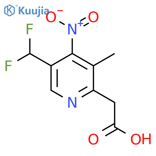 5-(Difluoromethyl)-3-methyl-4-nitropyridine-2-acetic acid structure