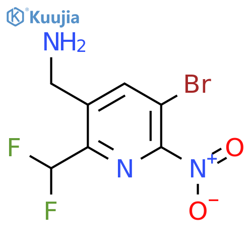 3-(Aminomethyl)-5-bromo-2-(difluoromethyl)-6-nitropyridine structure