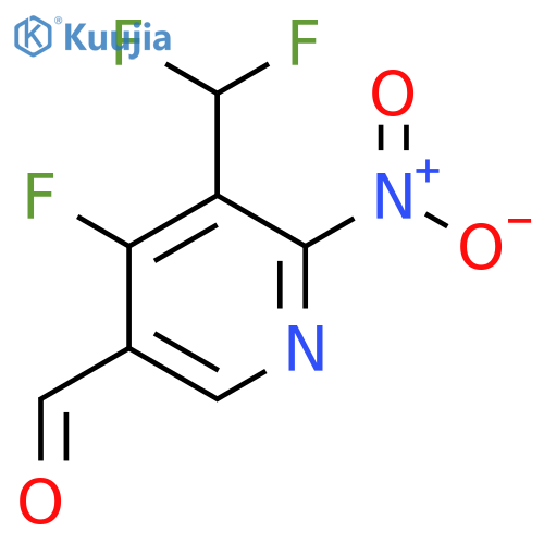 3-(Difluoromethyl)-4-fluoro-2-nitropyridine-5-carboxaldehyde structure