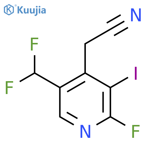 5-(Difluoromethyl)-2-fluoro-3-iodopyridine-4-acetonitrile structure