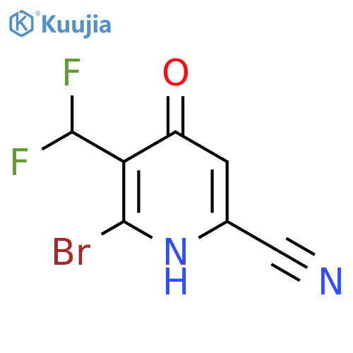 2-Bromo-6-cyano-3-(difluoromethyl)-4-hydroxypyridine structure