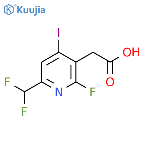 6-(Difluoromethyl)-2-fluoro-4-iodopyridine-3-acetic acid structure