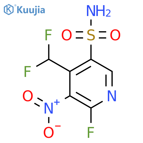 4-(Difluoromethyl)-6-fluoro-5-nitropyridine-3-sulfonamide structure