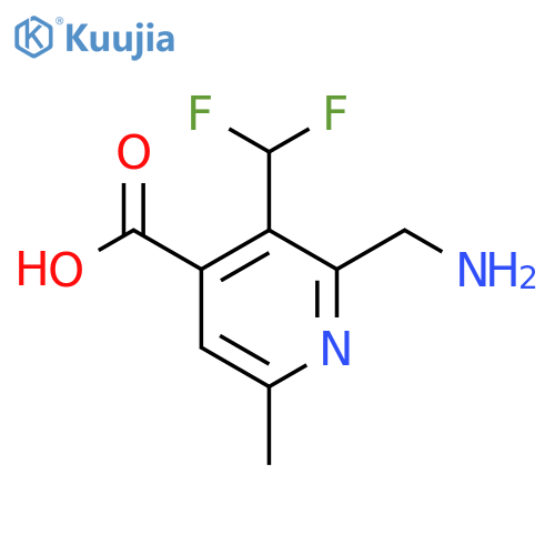 2-(Aminomethyl)-3-(difluoromethyl)-6-methylpyridine-4-carboxylic acid structure