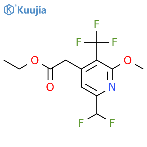 Ethyl 6-(difluoromethyl)-2-methoxy-3-(trifluoromethyl)pyridine-4-acetate structure
