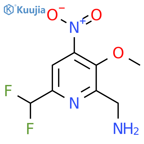 2-(Aminomethyl)-6-(difluoromethyl)-3-methoxy-4-nitropyridine structure
