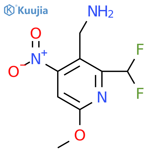 3-(Aminomethyl)-2-(difluoromethyl)-6-methoxy-4-nitropyridine structure