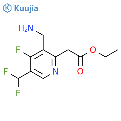 Ethyl 3-(aminomethyl)-5-(difluoromethyl)-4-fluoropyridine-2-acetate structure
