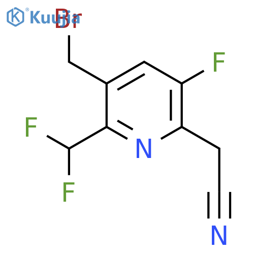 3-(Bromomethyl)-2-(difluoromethyl)-5-fluoropyridine-6-acetonitrile structure