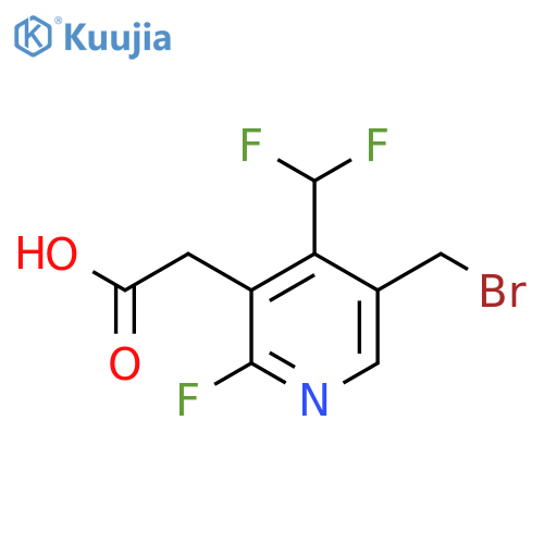 5-(Bromomethyl)-4-(difluoromethyl)-2-fluoropyridine-3-acetic acid structure