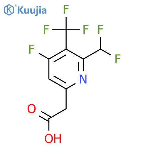 2-(Difluoromethyl)-4-fluoro-3-(trifluoromethyl)pyridine-6-acetic acid structure