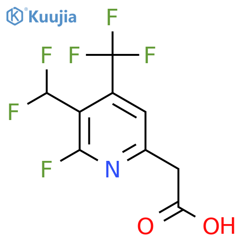 3-(Difluoromethyl)-2-fluoro-4-(trifluoromethyl)pyridine-6-acetic acid structure