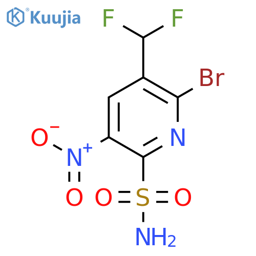 2-Bromo-3-(difluoromethyl)-5-nitropyridine-6-sulfonamide structure