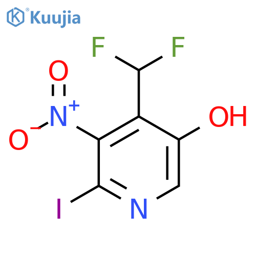 4-(Difluoromethyl)-5-hydroxy-2-iodo-3-nitropyridine structure