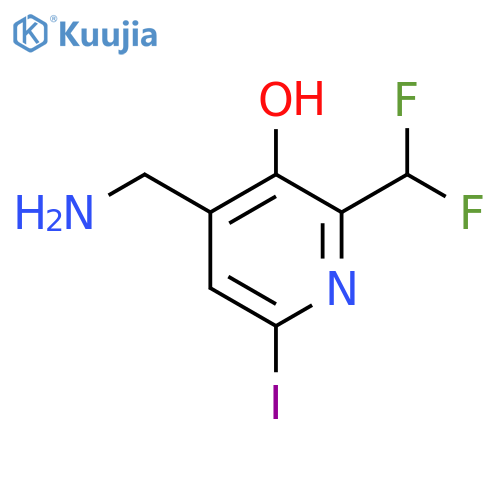 4-(Aminomethyl)-2-(difluoromethyl)-3-hydroxy-6-iodopyridine structure