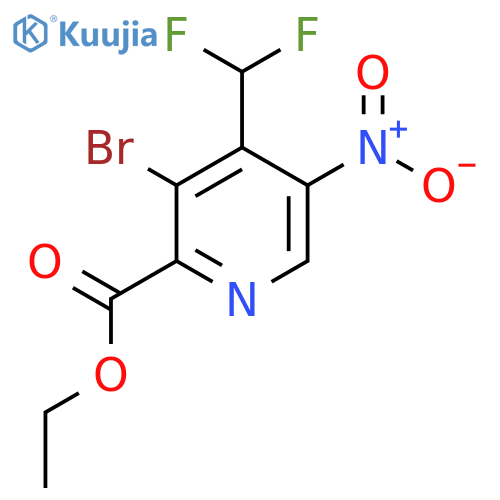 Ethyl 3-bromo-4-(difluoromethyl)-5-nitropyridine-2-carboxylate structure