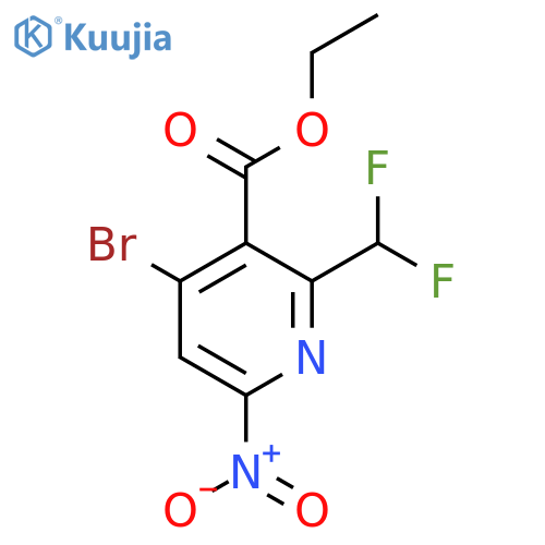 Ethyl 4-bromo-2-(difluoromethyl)-6-nitropyridine-3-carboxylate structure