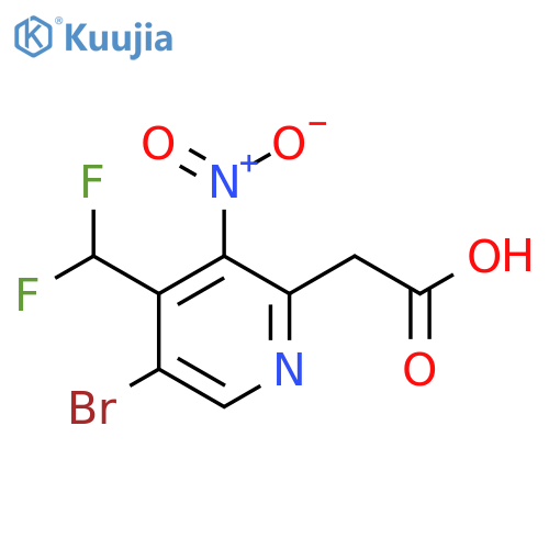 5-Bromo-4-(difluoromethyl)-3-nitropyridine-2-acetic acid structure
