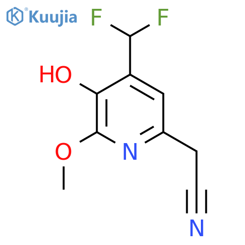 4-(Difluoromethyl)-3-hydroxy-2-methoxypyridine-6-acetonitrile structure
