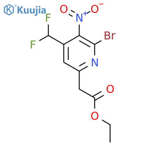 Ethyl 2-bromo-4-(difluoromethyl)-3-nitropyridine-6-acetate structure