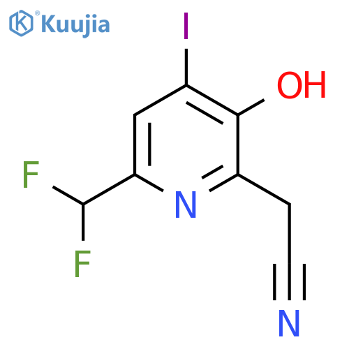 6-(Difluoromethyl)-3-hydroxy-4-iodopyridine-2-acetonitrile structure