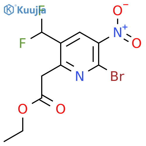 Ethyl 2-bromo-5-(difluoromethyl)-3-nitropyridine-6-acetate structure