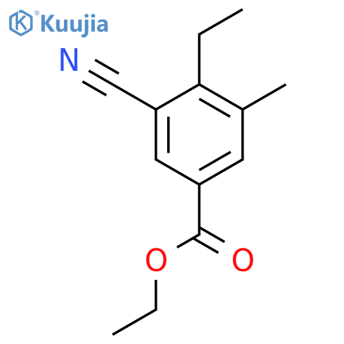Ethyl 3-cyano-4-ethyl-5-methylbenzoate structure