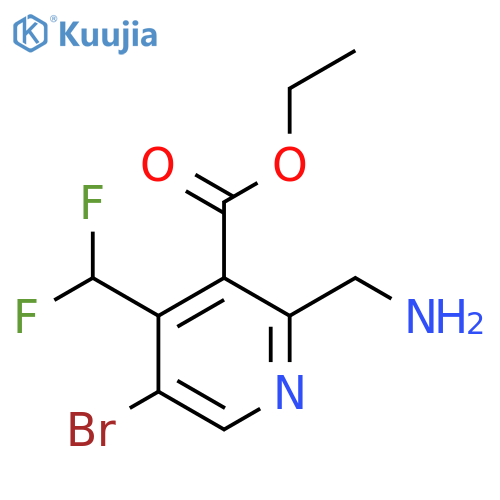 Ethyl 2-(aminomethyl)-5-bromo-4-(difluoromethyl)pyridine-3-carboxylate structure